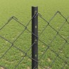 Clôture grillagée avec poteau 25 x 1,2 m Acier recouvert de PVC 647051647051