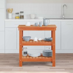 Établi avec étagère Brun cire 78,5 x 50 x 80 cm Pin massif 647052647052