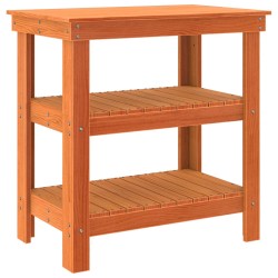 Établi avec étagère Brun cire 78,5 x 50 x 80 cm Pin massif 647052647052