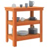 Établi avec étagère Brun cire 78,5 x 50 x 80 cm Pin massif 647052647052