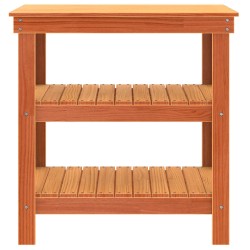 Établi avec étagère Brun cire 78,5 x 50 x 80 cm Pin massif 647052647052