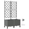 Porte-plante de jardin avec irrigation et roues 2 pc Gris clair 647053647053
