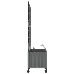 Porte-plante de jardin avec irrigation et roues 2 pc Gris clair 647053647053