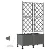 Porte-plante de jardin avec irrigation et roues 2 pc Gris clair 647053647053
