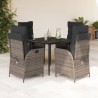 Ensemble à manger de jardin 5 pcs coussins gris résine tressée 647056647056