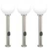 Bornes lumineuses avec sortie lot de 3 80 cm acier inoxydable IP44 647057647057