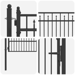 Porte de Clôture HORST 100 x 150 cm métal Noir Verrouillable 647062647062