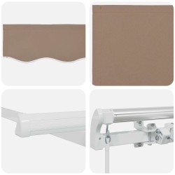 Auvent rétractable Taupe 450 × 300 cm Tissu et Aluminium 647067647067