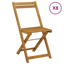 Chaises de bistrot d'extérieur 8 pcs Naturel 40 x 53 x 80 cm 647069647069
