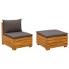 Ensemble de salon de jardin 2 Pièce Marron Bois d'Acacia Massif 647070647070