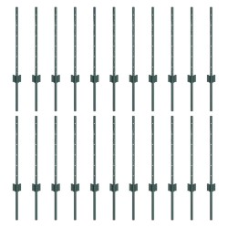 Poteau de clôture enchâssé 22 pc Vert 100 cm 647071647071