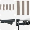 Auvent rétractable Gris clair et blanc 500 × 350 cm 647072647072