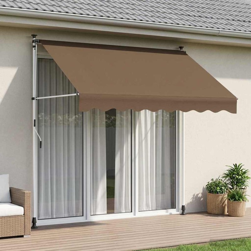 Auvent rétractable manuel Taupe 250 cm 647076647076