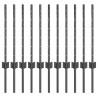 Poteau de clôture enchâssé 11 pc Gris 100 cm 647077647077