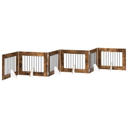 Porte de chien pliable avec supports 6 pcs Chêne fumé 482 cm 647083647083