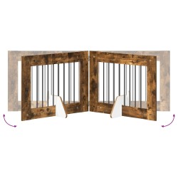 Porte de chien pliable avec supports 6 pcs Chêne fumé 482 cm 647083647083