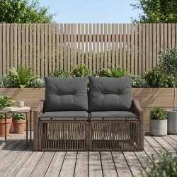 Canapé de jardin 2-Nombre de places Gris polyrotin 647084647084