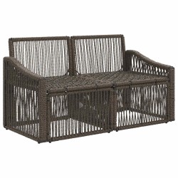 Canapé de jardin 2-Nombre de places Gris polyrotin 647084647084