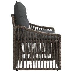 Canapé de jardin 2-Nombre de places Gris polyrotin 647084647084