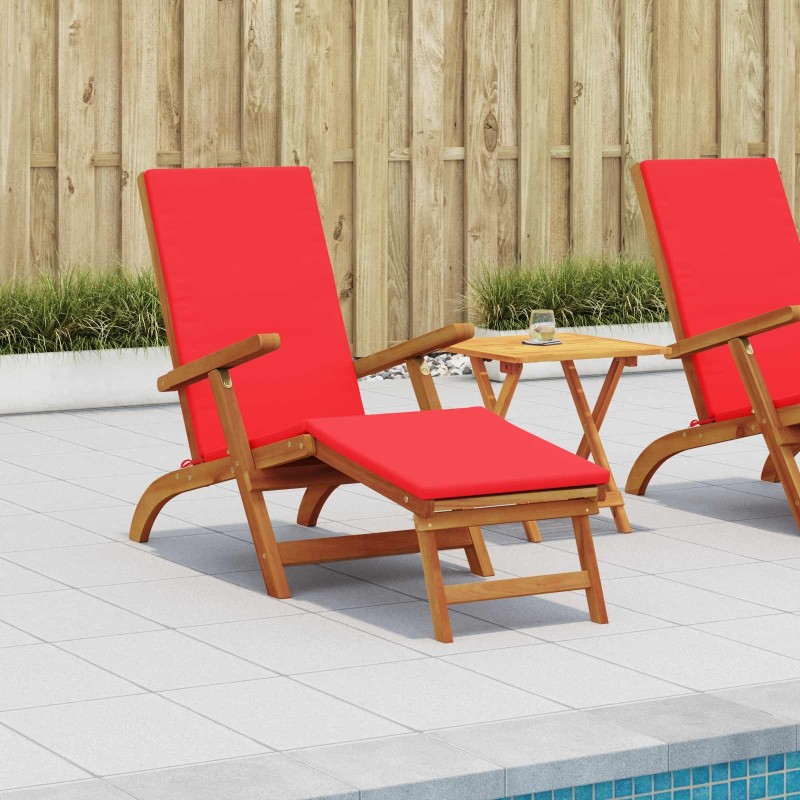 Chaise longue inclinable et pliable 2 pcs Rouge 647085647085