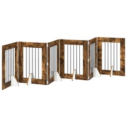 Porte de chien pliable avec supports 6 pcs Chêne fumé 362 cm 647087647087