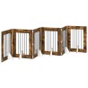 Porte de chien pliable avec supports 6 pcs Chêne fumé 362 cm 647087647087