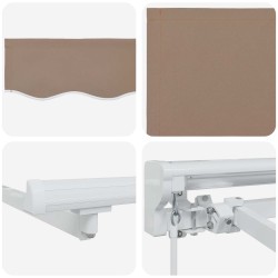 Auvent rétractable manuel Taupe 4,5 × 3,5 m 647088647088