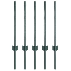 Poteau de clôture enchâssé 5 pc Vert 100 cm 647097647097
