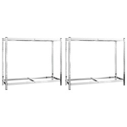 Porte-pneus à 2 niveaux 2 pcs Argenté 110x40x110 cm Acier 647104647104