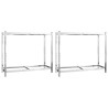 Porte-pneus à 2 niveaux 2 pcs Argenté 110x40x110 cm Acier 647104647104