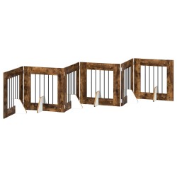 Porte de chien pliable avec supports 6 pcs Chêne fumé 362 cm 647106647106