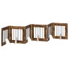 Porte de chien pliable avec supports 6 pcs Chêne fumé 362 cm 647106647106