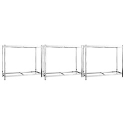 Porte-pneus à 2 niveaux 3 pcs Argenté 110x40x110 cm Acier 647107647107