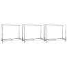 Porte-pneus à 2 niveaux 3 pcs Argenté 110x40x110 cm Acier 647107647107