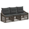 Ensemble de canapé de jardin 3 pcs Gris polyrotin 647109647109