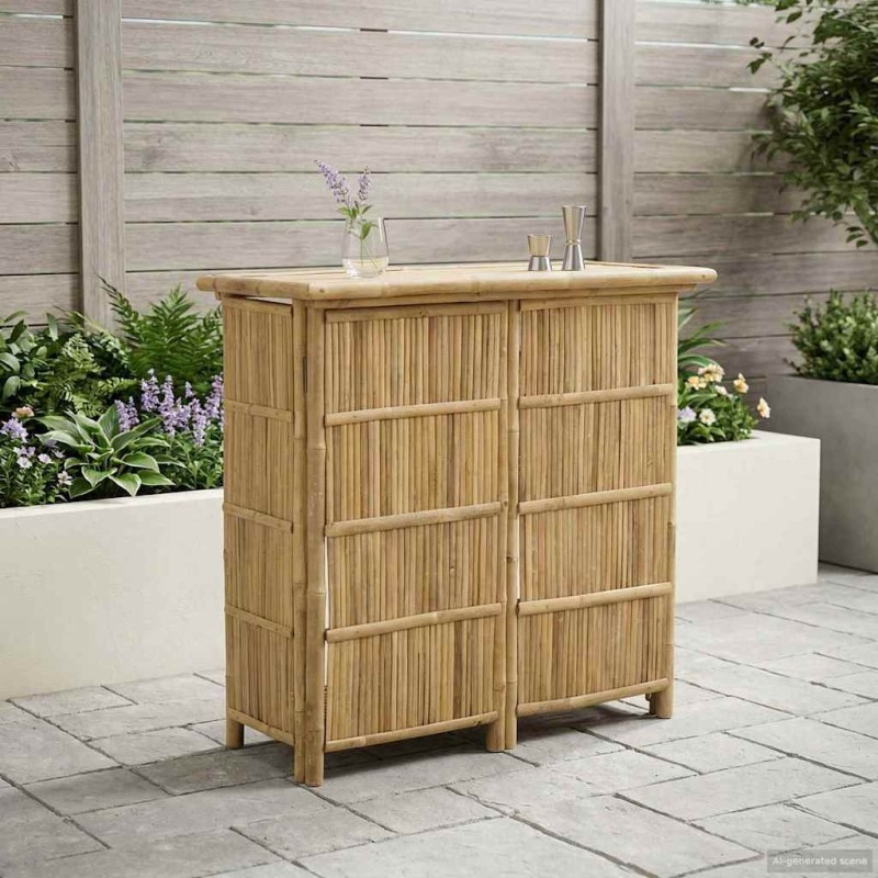 Table de bar extérieure Naturel 115 x 55 x 105 cm Bambou 647114647114