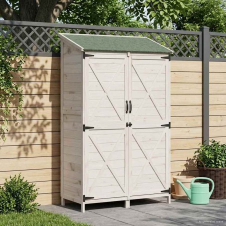 Abri de jardin Blanc 106 x 56 x 176,5 cm Bois de Sapin Massif 647118647118