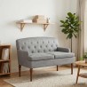 Canapé love seat avec capitonnage en boutons Gris clair Velours 647122647122