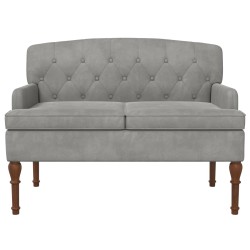 Canapé love seat avec capitonnage en boutons Gris clair Velours 647122647122