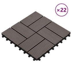 Carreau de terrasse 22 pcs Marron foncé 30 x 30 cm WPC 647125647125