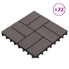 Carreau de terrasse 22 pcs Marron foncé 30 x 30 cm WPC 647125647125
