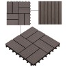 Carreau de terrasse 22 pcs Marron foncé 30 x 30 cm WPC 647125647125