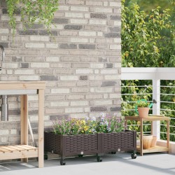 Jardinière avec Roues Marron 80 x 40 x 29 cm PP 647127647127