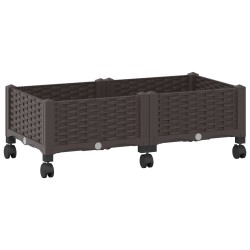 Jardinière avec Roues Marron 80 x 40 x 29 cm PP 647127647127