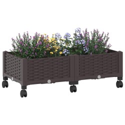 Jardinière avec Roues Marron 80 x 40 x 29 cm PP 647127647127