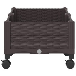 Jardinière avec Roues Marron 80 x 40 x 29 cm PP 647127647127