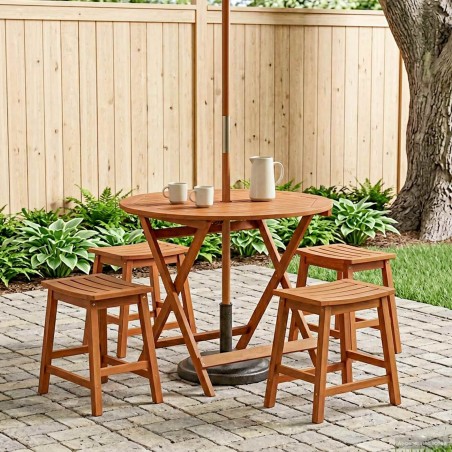 Table de jardin pliante Marron Ø 90 x 75 cm 647128647128