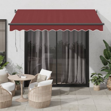 Auvent rétractable automatique avec LED bordeaux 350x250 cm 647135647135