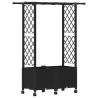 Lit Élevé avec Treillis et Toit Noir 124,5 x 40 x 142 cm PP 647137647137