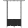 Lit Élevé avec Treillis et Toit Noir 124,5 x 40 x 142 cm PP 647137647137